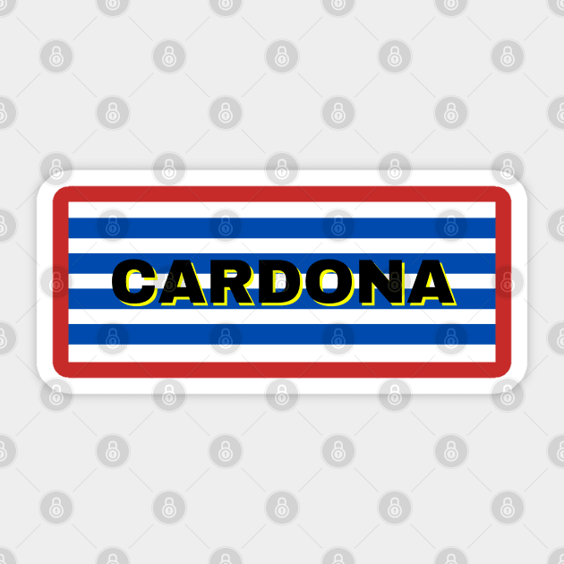 Cardona City in Uruguay Flag Stripes Sticker by aybe7elf